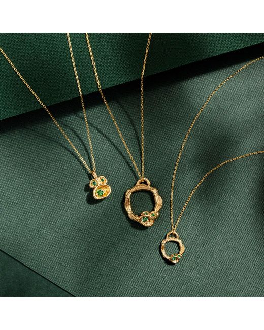 Claire Hill Designs Metallic Emerald Lichen Pendant Necklace