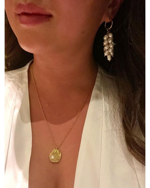 Olivia Le Metallic Azalea Freshwater Pearl Chandelier Hoop Earrings