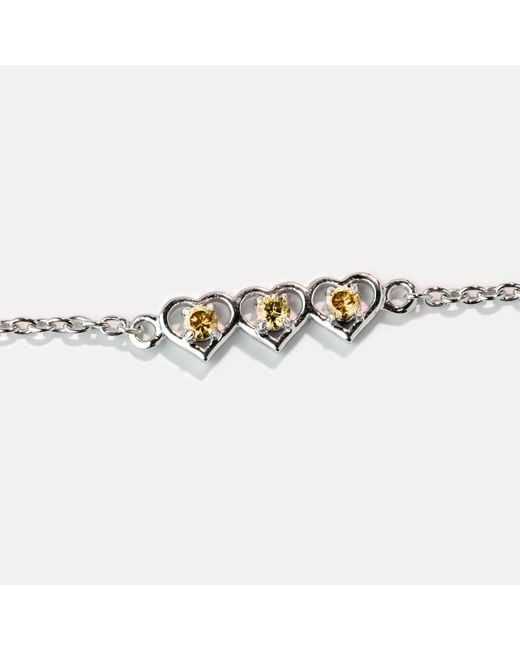 Belinda Jewelz Metallic Citrine Triple Heart Bracelet