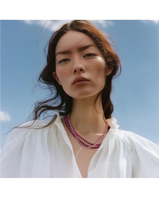 Bombyx House Red Sapphire Bead Necklace