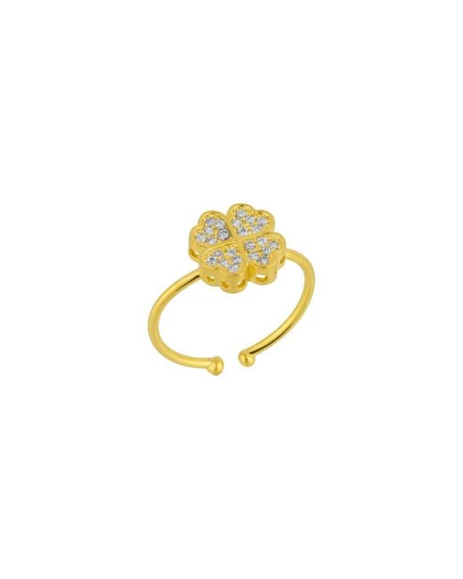 Mejoma Metallic Four Leaves Clover Ring