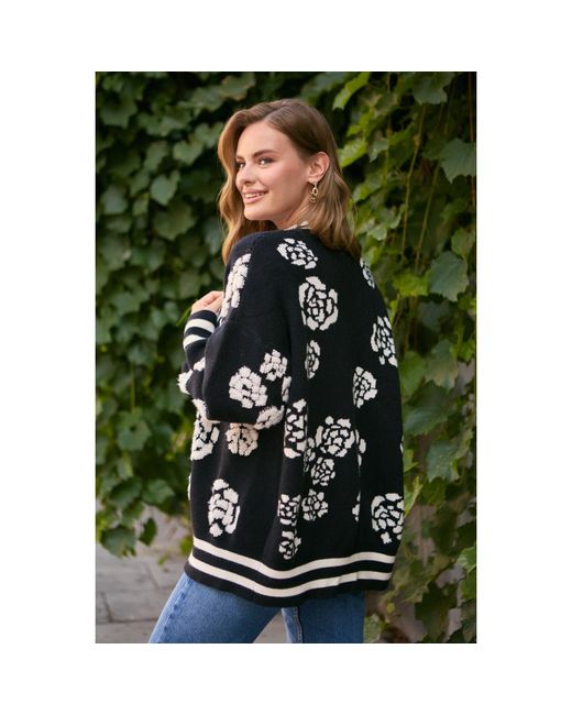 Saachi Black Midnight Floral Cardigan