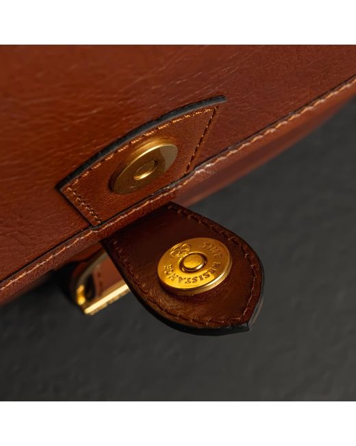 Time Resistance Brown Leather Saddle Bag