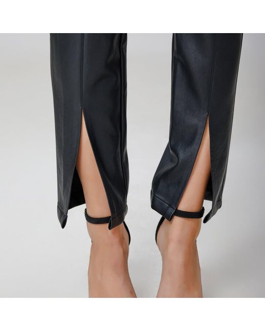 Smart and Joy Gray Pu Cigarette Pants