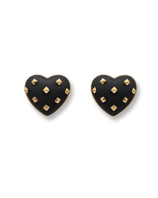 Michael Nash Jewelry Black Cosette Matte Heart Resin Stud Earrings