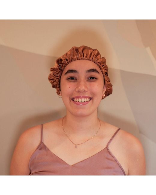Soft Strokes Silk Brown Pure Mulberry Silk Camel Hair Bonnet