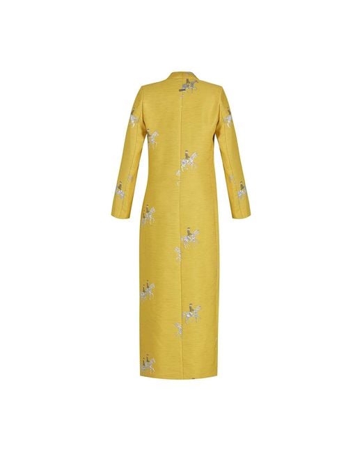 Roqaia Fashion House Yellow Horse Kaftan