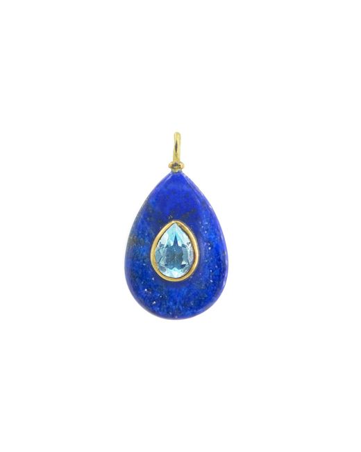 KAMARIA Blue Lapis Gemstone Pendant With Topaz