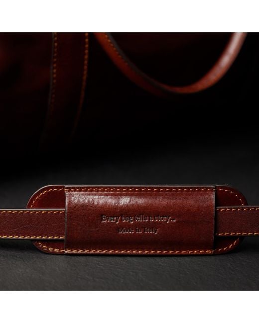 Time Resistance Brown Leather Duffel Bag For for men