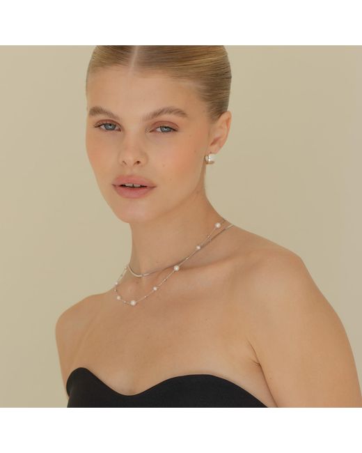 Arctic Fox & Co. White Bead Pearl Chain Necklace