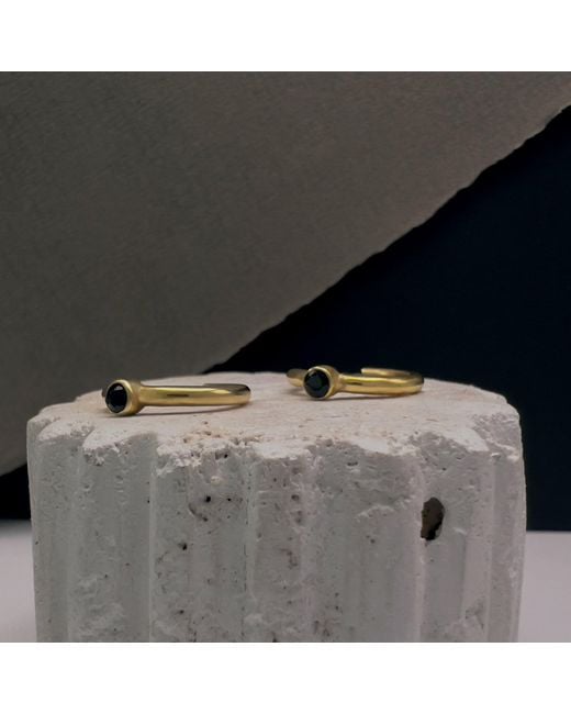 Tory Long Metallic Sapphire Hoops