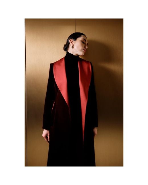 Roqaia Fashion House Red Burgundy Velvet Noble