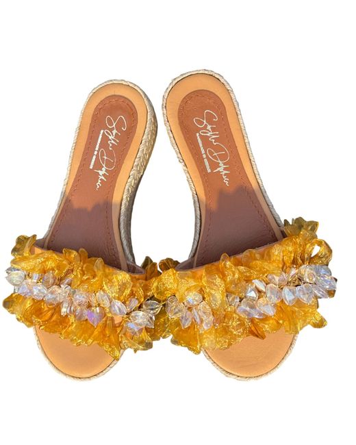 Sibylla Delphica Orange Neutrals Phoebe- Flatform Sandals