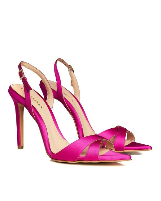 Ginissima Pink Thea Plum Satin Sandals