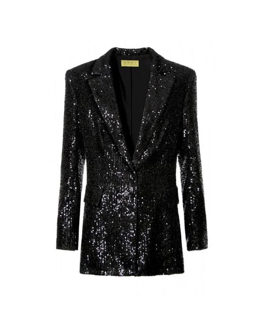 AGGI by HALEWSKI Black Luna Obsidian Sequined Blazer