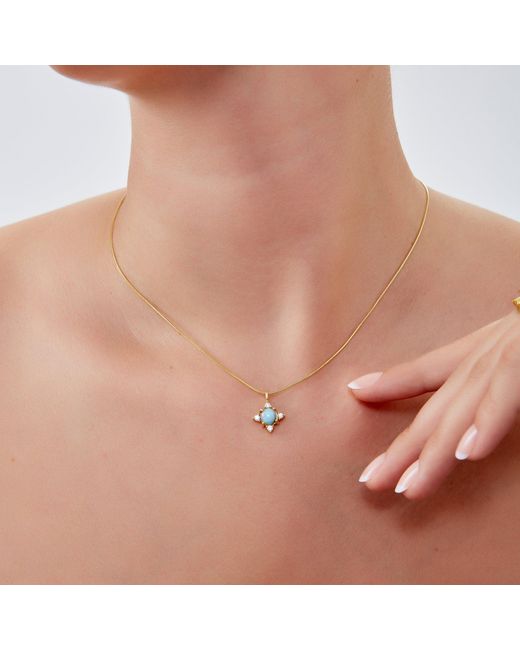Spero London Metallic Moonstone Sterling Pendant Necklace With Fine Italian Chain