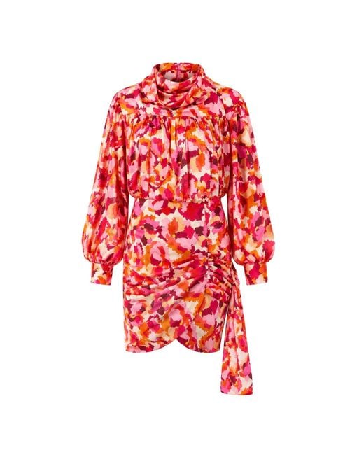 Freak Vault Red Solaris Draped Mini Dress