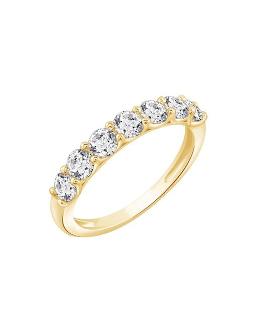 Diamonbliss Metallic Embellished With Swarovski One Carat Seven Stones Round Cut Ring