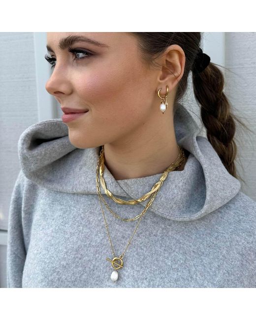 Evie Jewelry Metallic One-On-One Pearl Waterproof Necklace