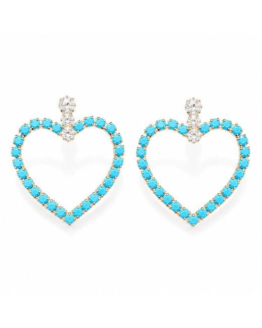 The Pink Reef Blue Big Love Rhinestone Earring