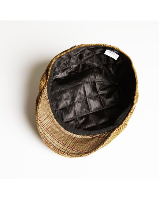Dasmarca Hats Black Dylan Camel Italian Cord Flat Cap for men