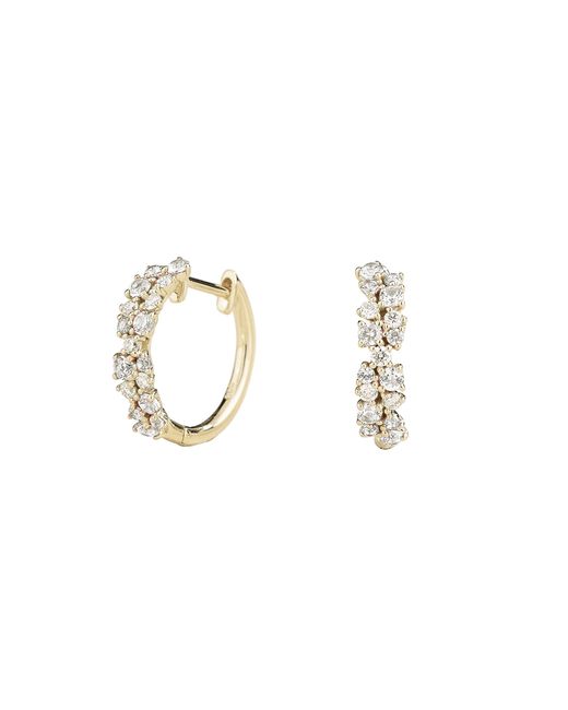 Juvetti Metallic Starry Diamond Huggie Hoop Earrings