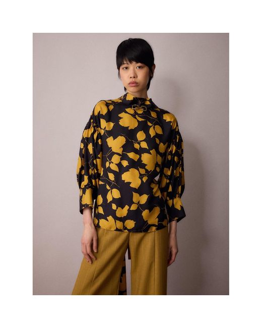 Amanda Thompson Couture Yellow Wren Blouse And Floral