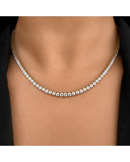 SALLY SKOUFIS Metallic Flirtation Necklace With Made Cz Diamond Stimulant