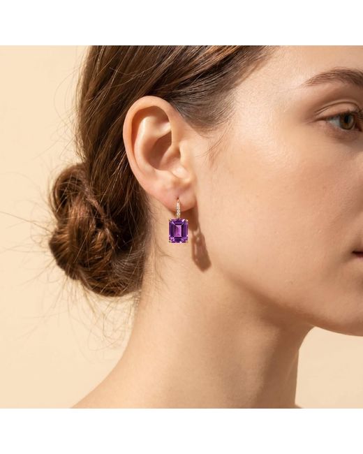 Kai Fine Jewelry Purple Solid Natural Emerald-Cut Amethyst Diamond & Baroque Pearl Convertible Drop Earrings