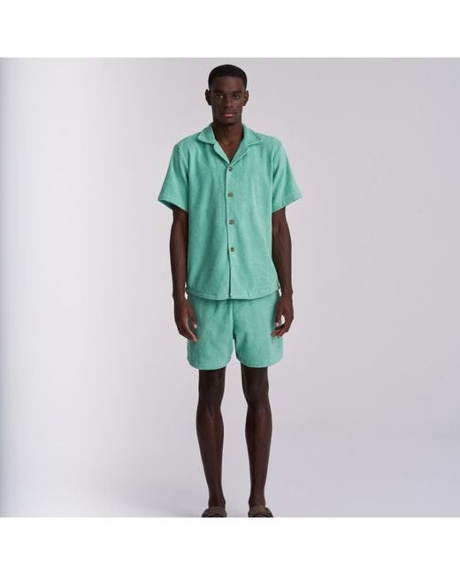 Little Mariner Green Sage Terry Shorts for men