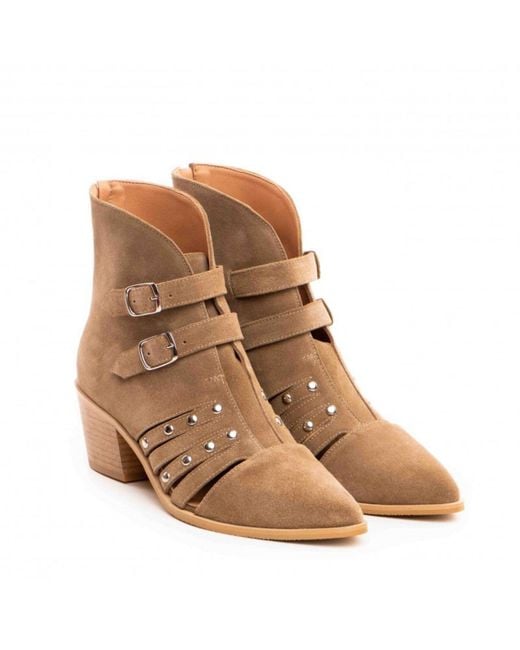 The 5Th Element Brown Neutrals Nova Western Ankle Boots