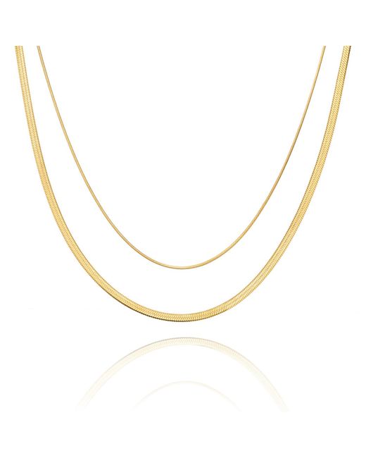 Arctic Fox & Co. Metallic Double Snake And Rope Chain Necklace