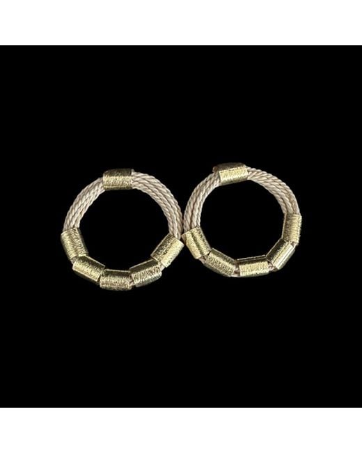 Nart Nature Making Art Metallic The Rings Buriti Natural Fiber Earrings