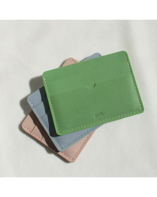 godi. Blue Handmade Leather Card Case