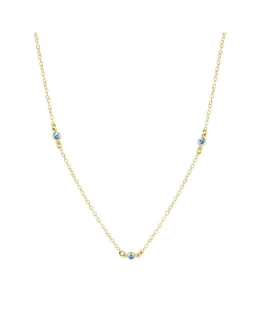 SET & STONES Metallic Birthstone Station Necklace- March