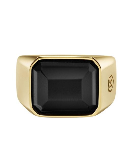 Nialaya Multicolor Zircon Signet Ring for men