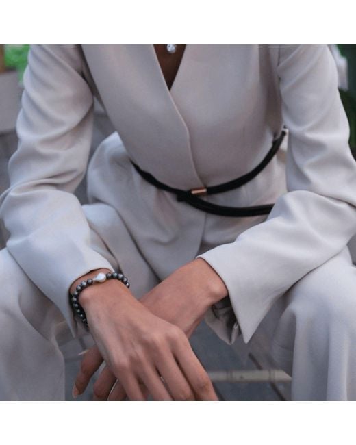 LINYA JEWELLERY Metallic Vola Pearl Bracelet