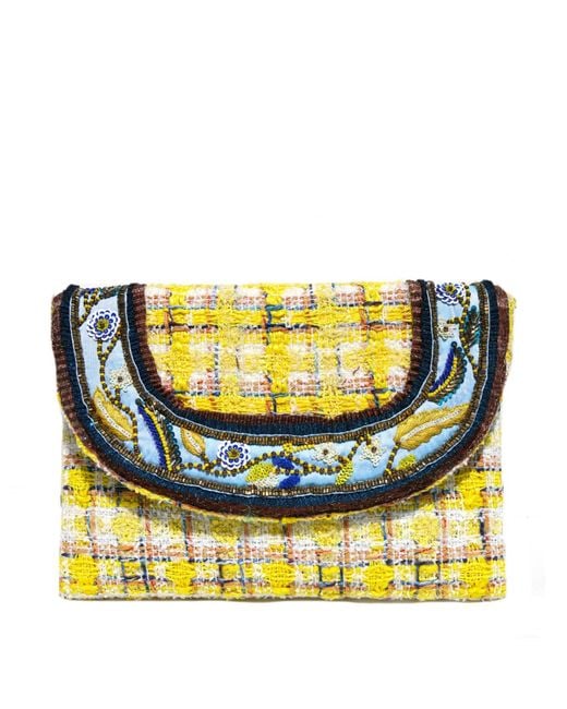 Simitri Yellow Canary Tweed Envelope