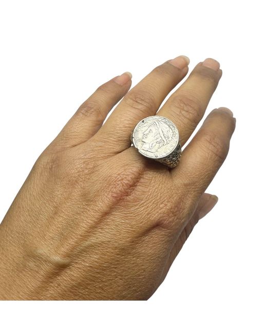 Tg-Jewellery by Tamara Gervasio Multicolor Roman Lira Coin Signet Ring – Sterling Artisan Design for men