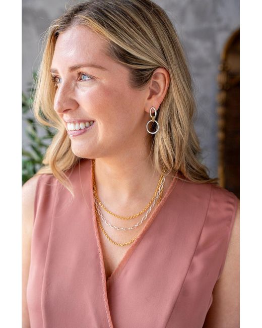 Loni Paul Jewelry Metallic Mixed Metal Delicate Three Strand Necklace