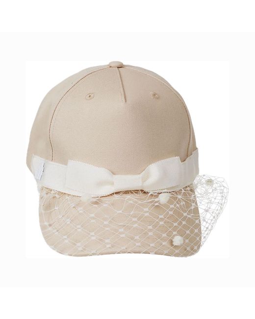 Misa Harada Millinery Natural Neutrals Gigi Veiled Baseball Cap