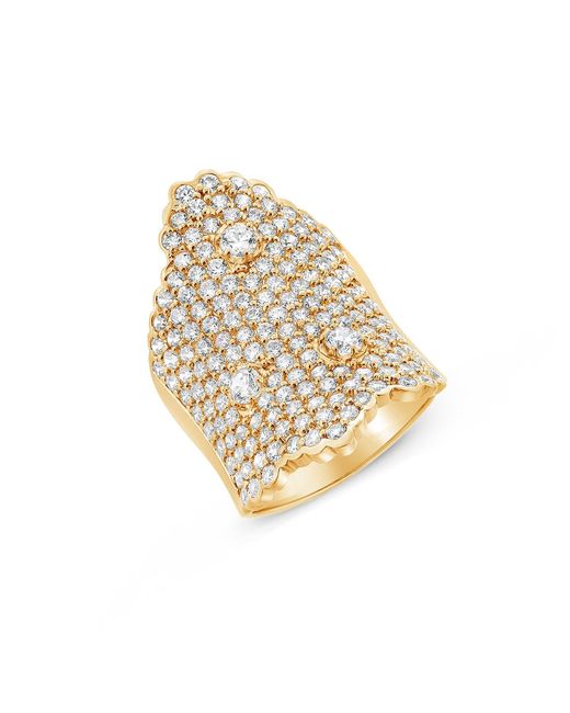 SALLY SKOUFIS Metallic Minx Ring With Made Cz Diamond Stimulant