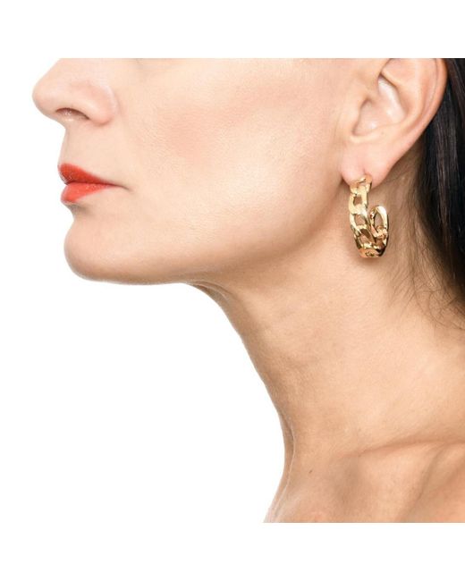Addicted Metallic Sekhmet Earrings Chain Hoops