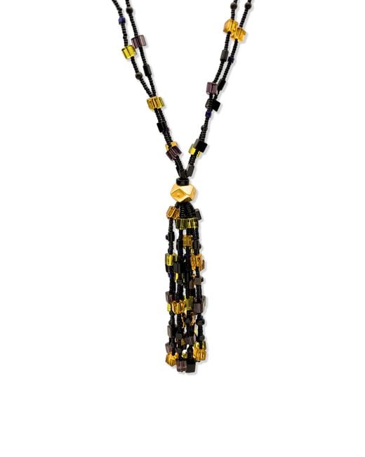Jaredjamin Metallic Cubism Tassel Necklace