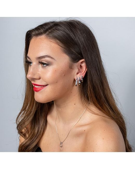Lucy Quartermaine White Solid Sterling Petal Hoops Extra Large