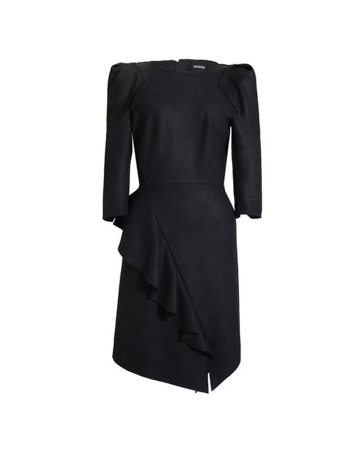 Smart and Joy Black Suede Structured Tailor Dress