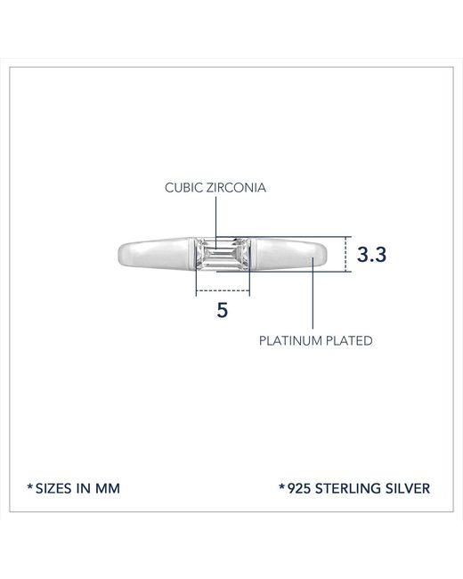 Diamonbliss White Marilyn Monroe Solo Baguette Dainty Stackable Ring