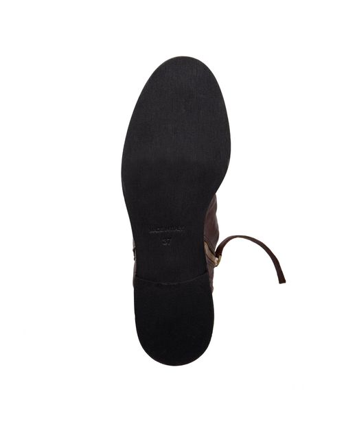 Beautiisoles by Robyn Shreiber Made in Italy Brown Renata Leather Flat Ankle Bootie