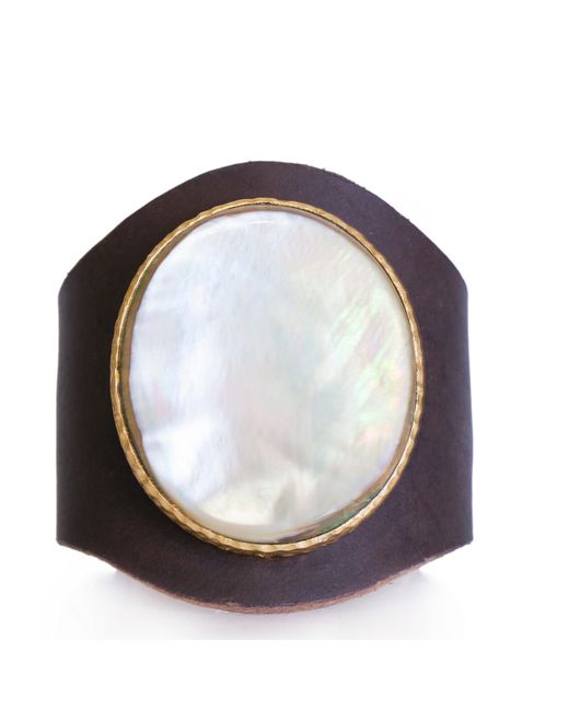 Christina Greene Blue Leather Cuff