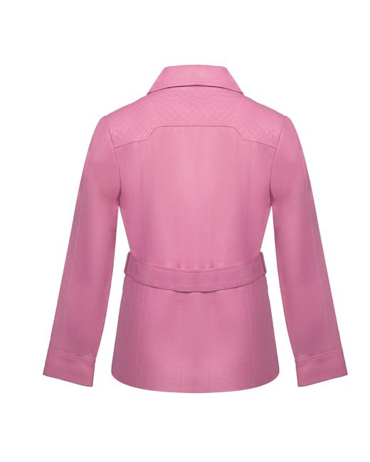 Zasta Studio Pink Old Fashioned Leather Trench Jacket